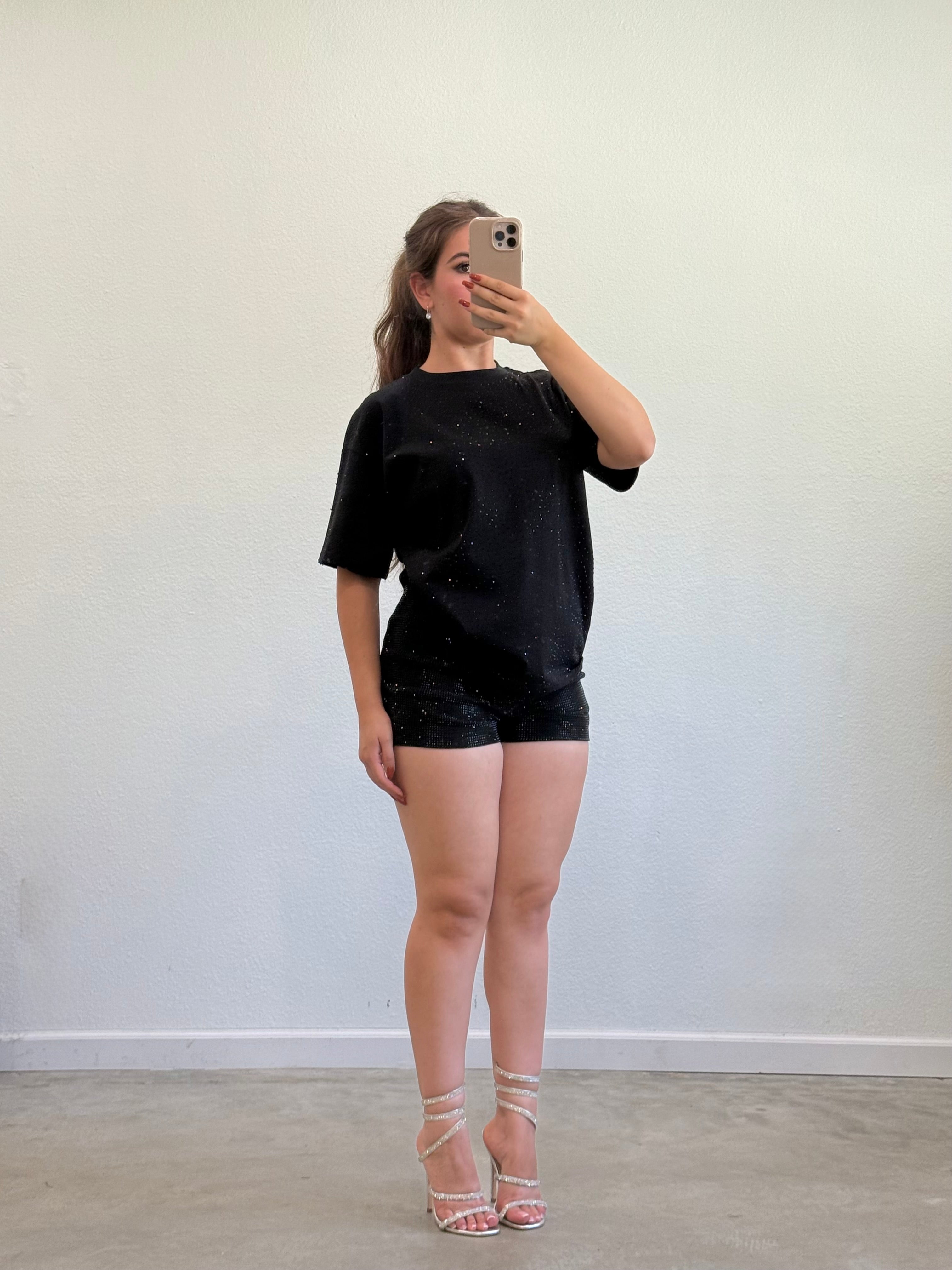 Zamira Rhinestone T-Shirt (Black)