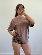 Zamira Rhinestone T-Shirt (Brown)
