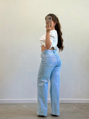 Tiara Rhinestone Wide Leg Jeans