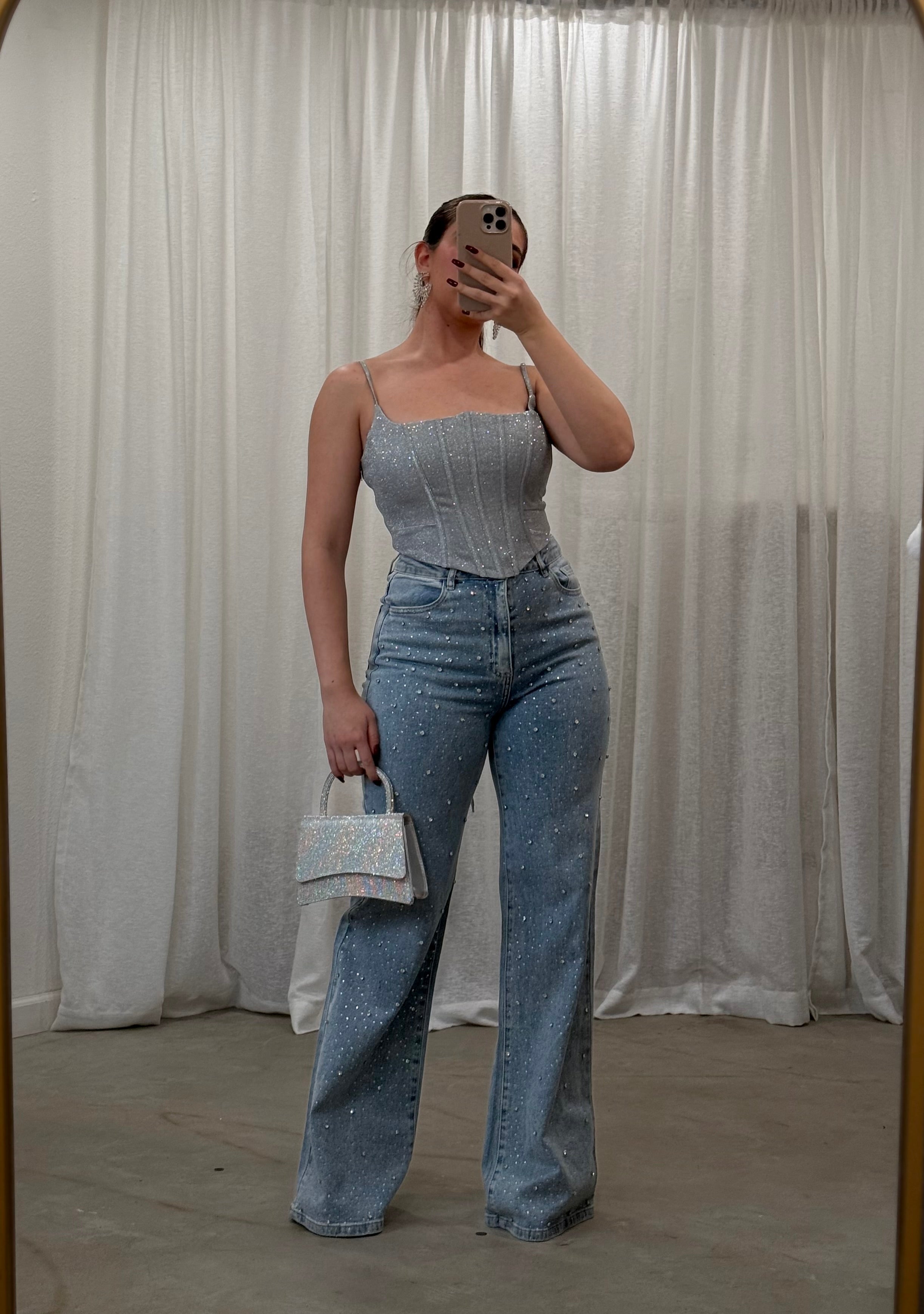 Starstruck Rhinestone Wide Leg Jeans