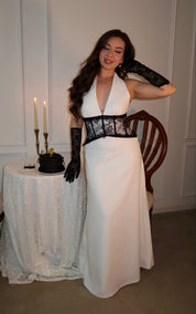 Romania Lace Corset Maxi Dress