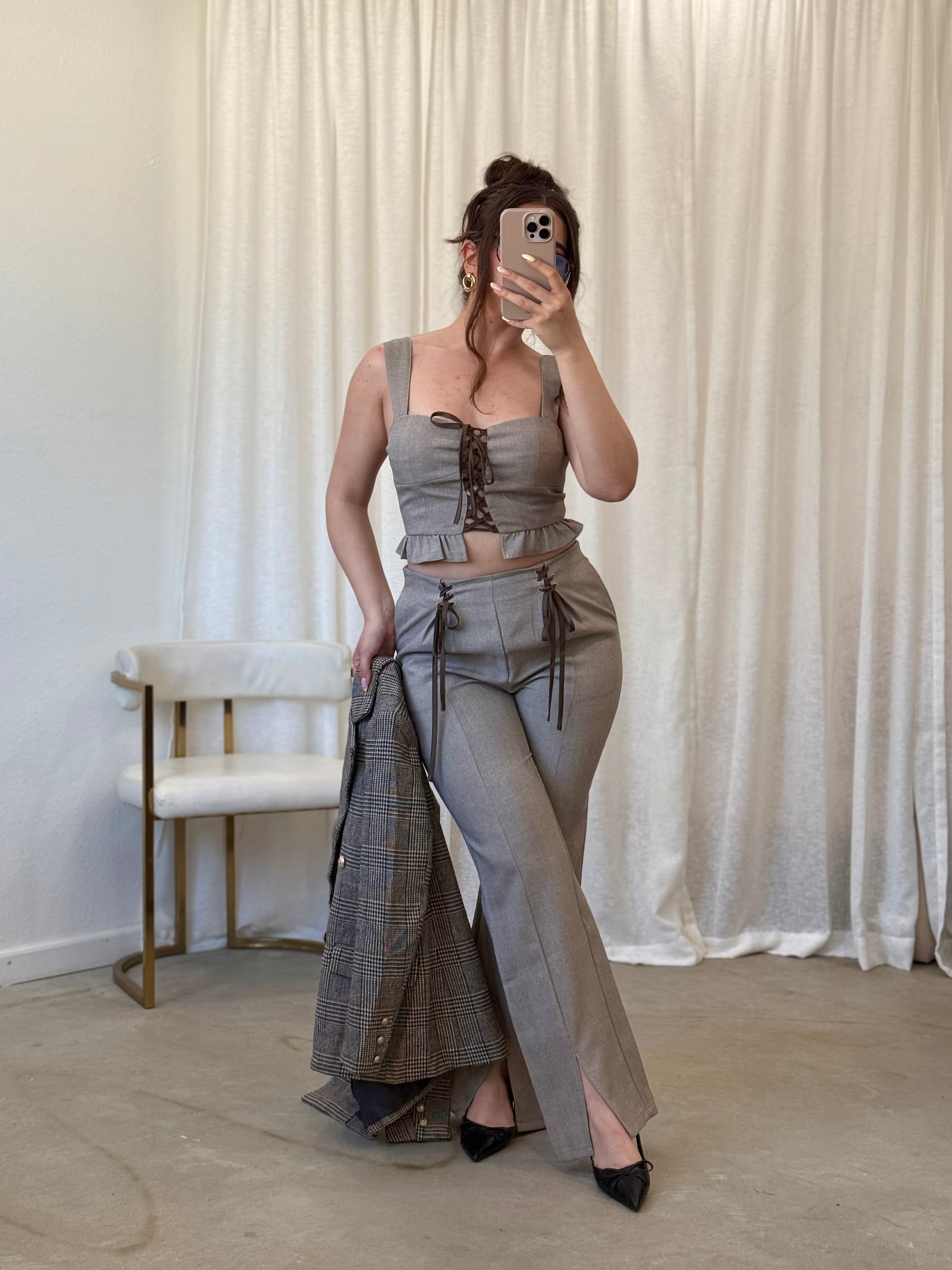 Bennett Plaid Pant Set – Valeria'S Boutique