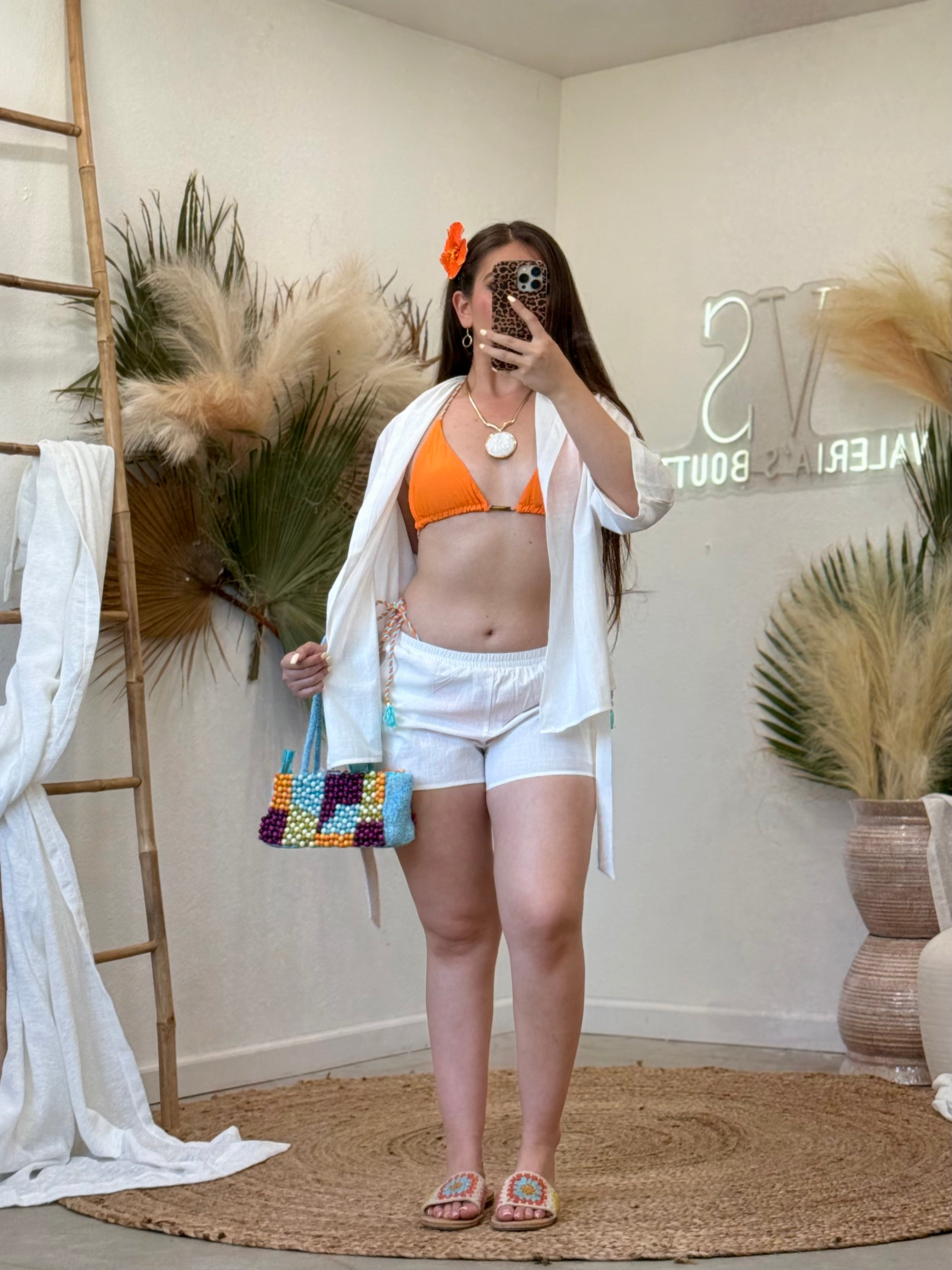 Wave Linen Shorts Set