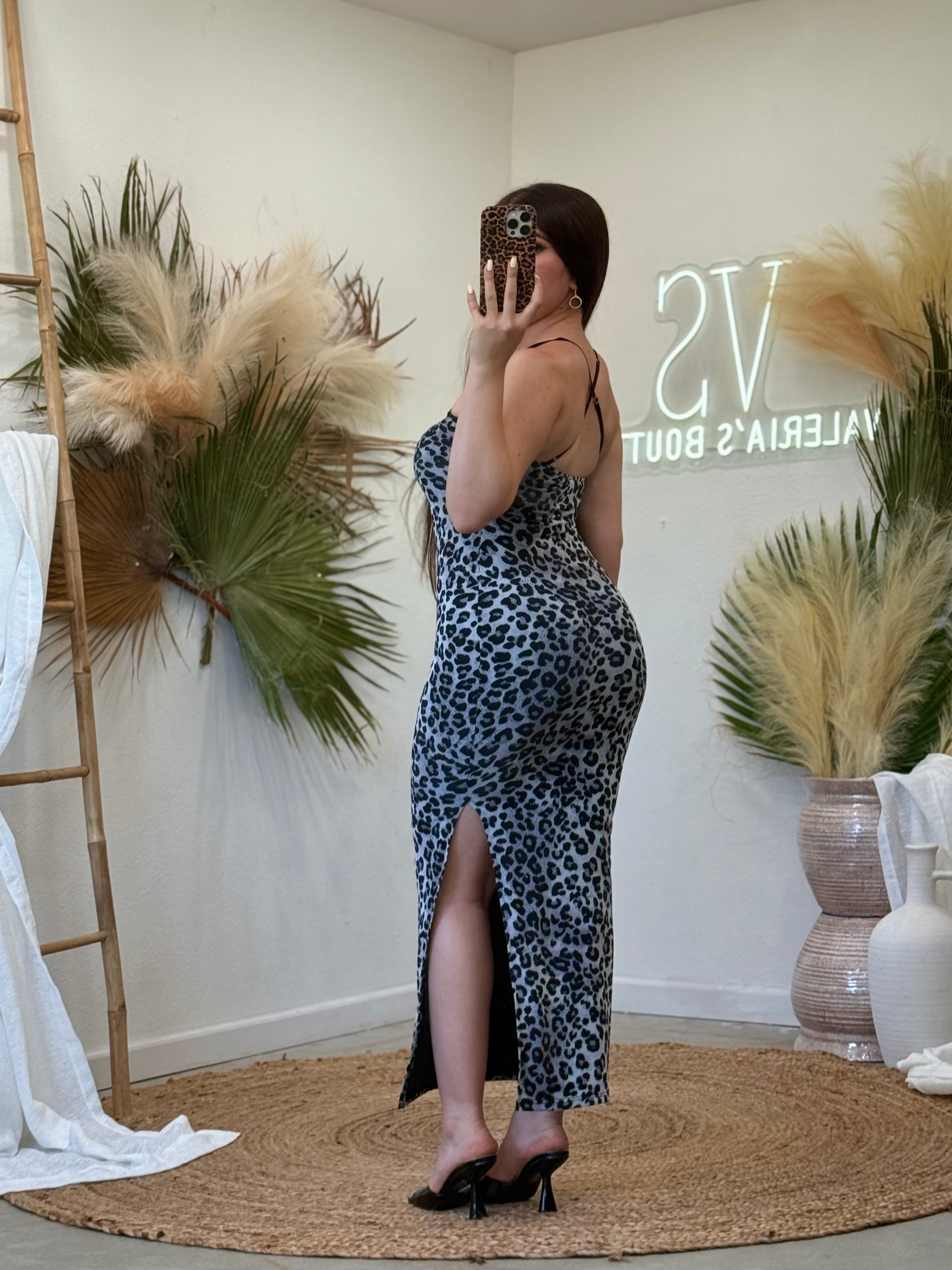 Midnight Safari Leopard Maxi Dress