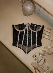 Victoriana Underbust Corset Top (Black)