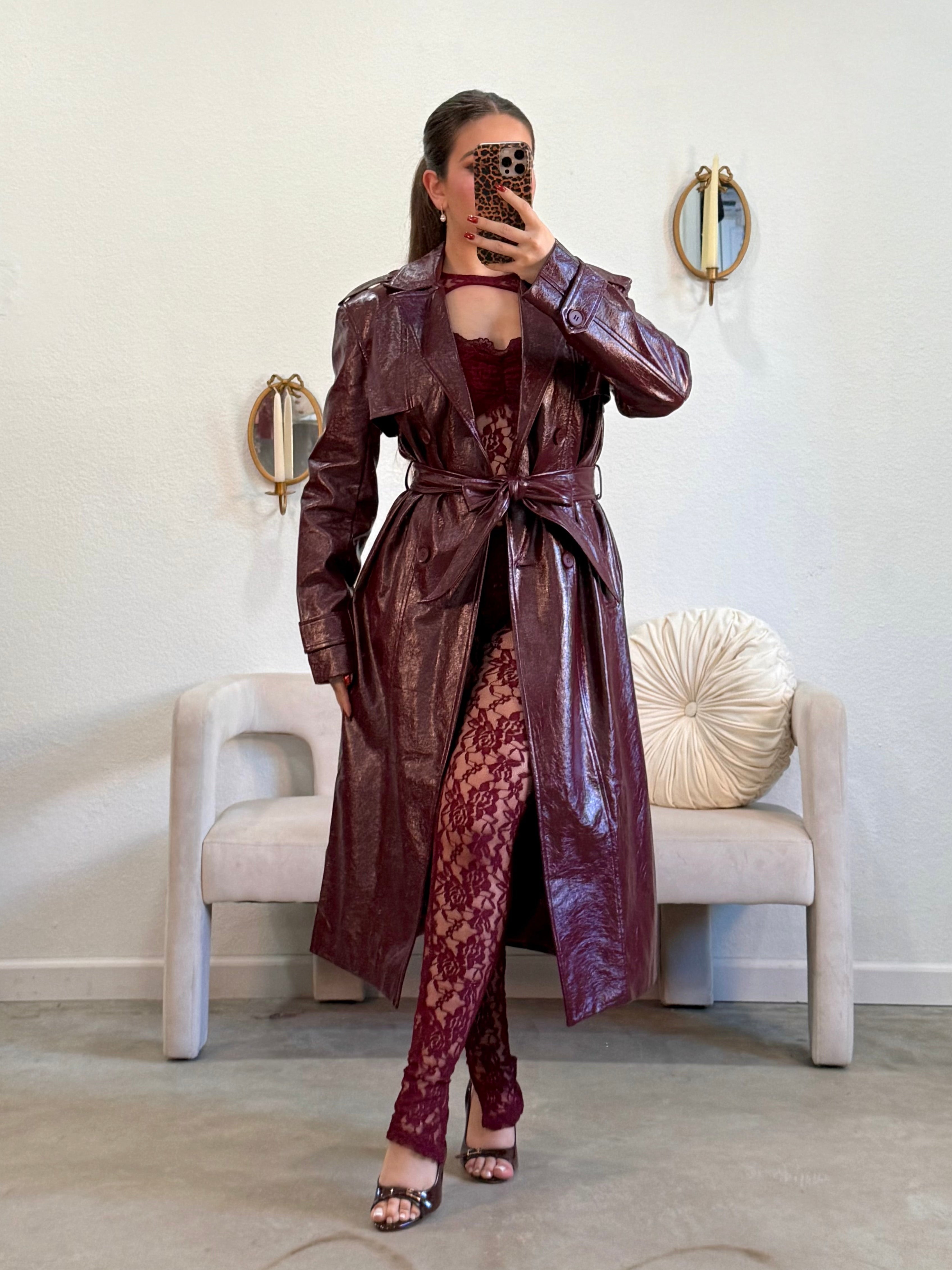 Monroy Leather Trench Coat