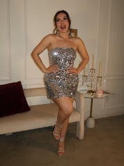 Dripping in Diamonds Structured Sequin Mini Dress