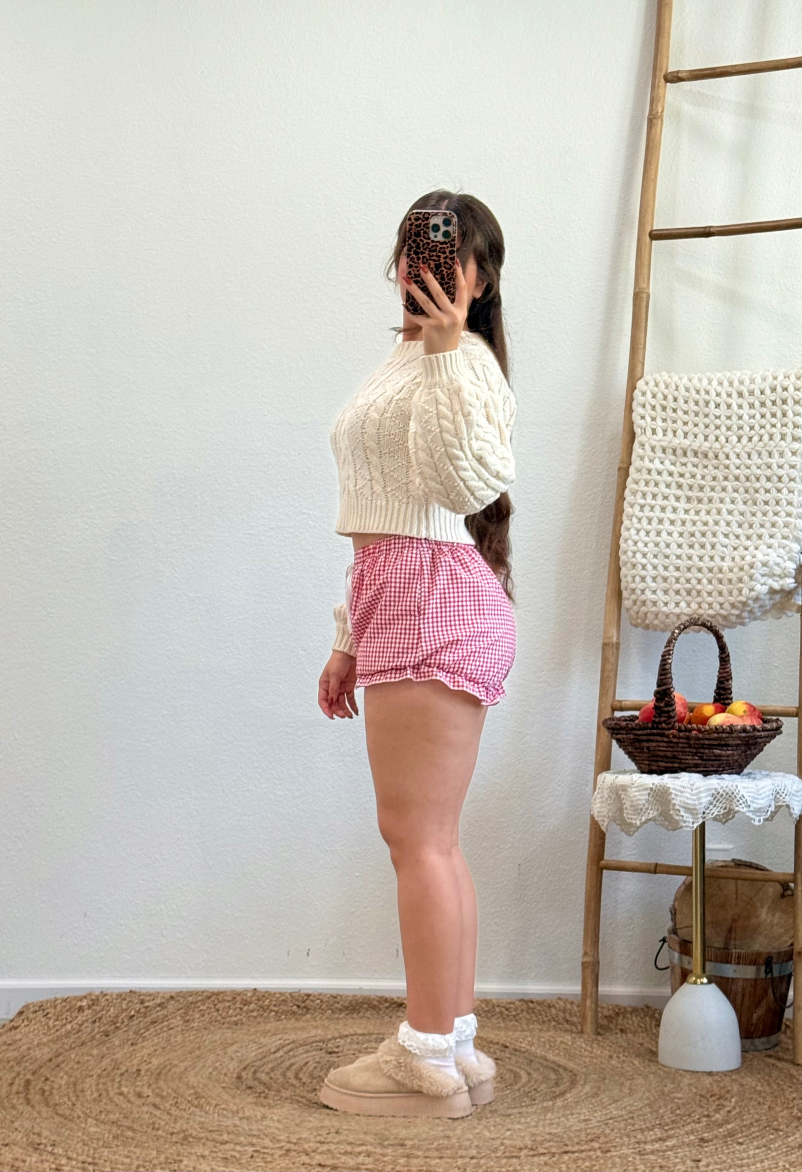 Abigail Gingham Shorts (Red)