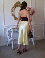 Amalfi Satin Midi Skirt
