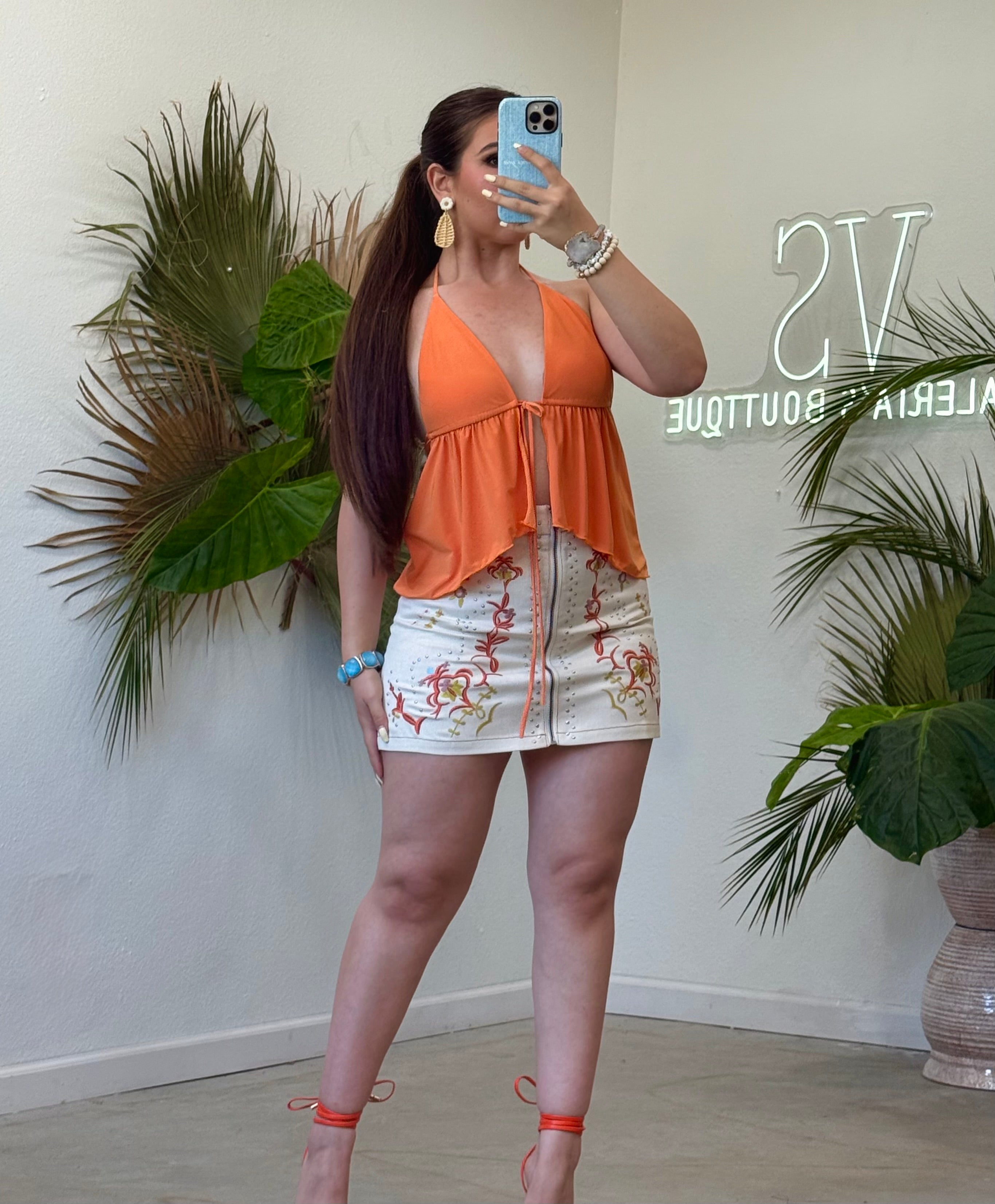 Kalina Embroidered Mini Skirt