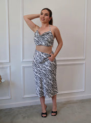 Zendaya Zebra Midi Skirt