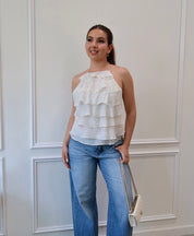 Fiorella Ruffle Top (Ivory)