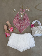 Ibiza Embellished Top (Light Pink)