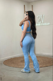 Locked In Seamless Flare Leggings (Light Blue)