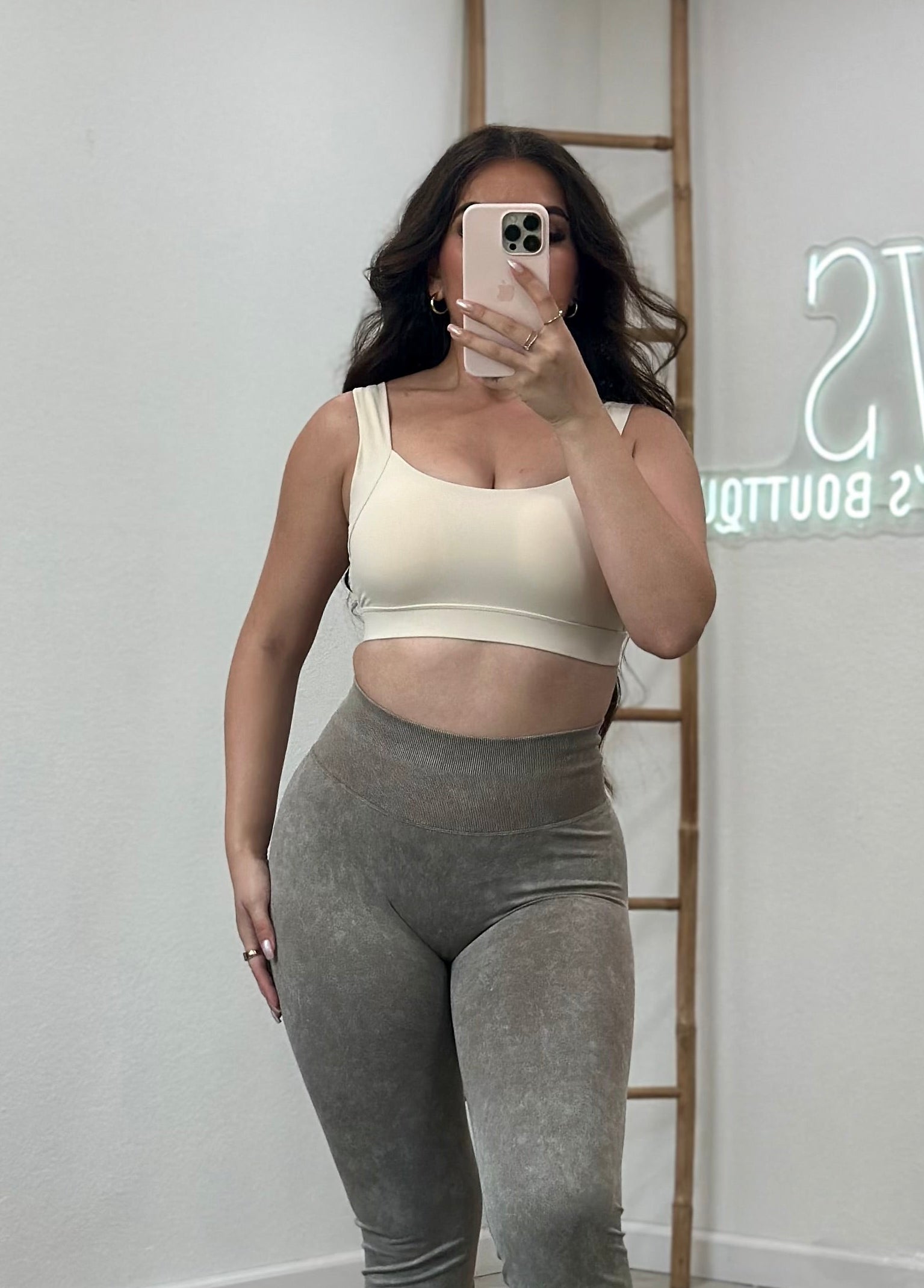 Thrive Crop Top (Beige)