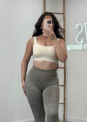 Thrive Crop Top (Beige)