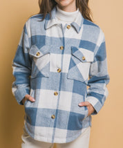 Jenna Plaid Shacket (Blue)