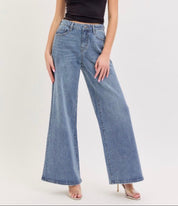 Bby Wow Rhinestone Wide Leg Jeans