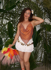 Zuma Rhinestone Top (Orange)