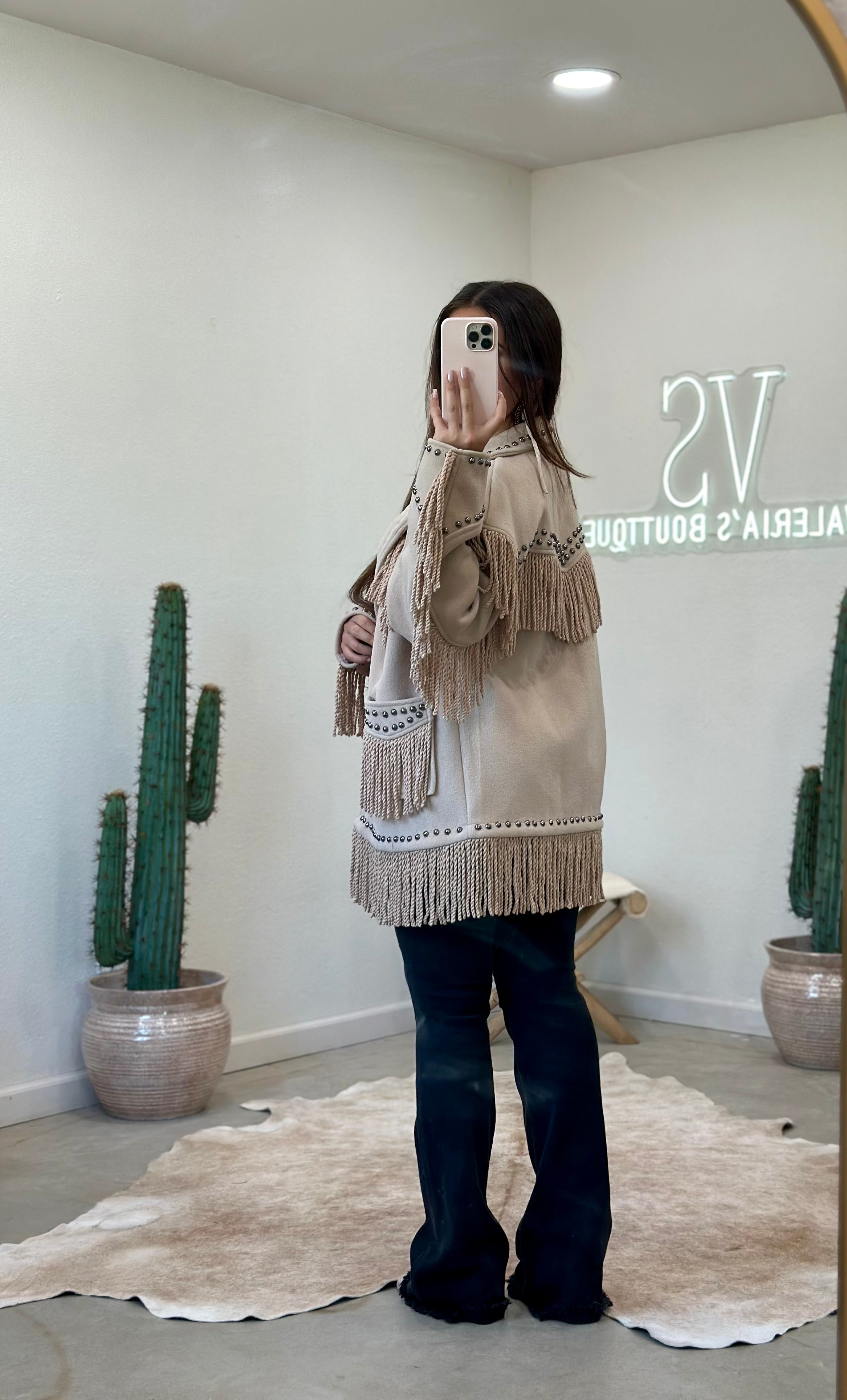 Mallorie Fringe Jacket (Natural)