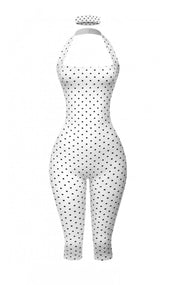 Valerie Polka Dot Capri Jumpsuit W/ Headband - PREORDER: ships out after 6/24