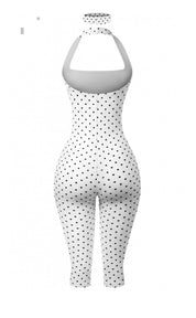 Valerie Polka Dot Capri Jumpsuit W/ Headband - PREORDER: ships out after 6/24