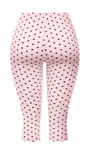 Valerie Polka Dot Capri Pants (Pink)