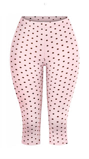 Valerie Polka Dot Capri Pants (Pink)