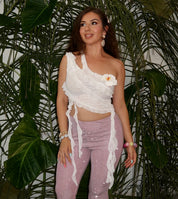 Tilla Mesh Ruffle Top