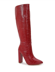 Cayetana Crocodile Boots (Cherry)