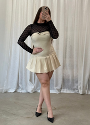 Betania Bow Mesh Bodysuit (Black)