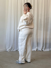 Kim Full Zip Oversized Sweater (Ecru)