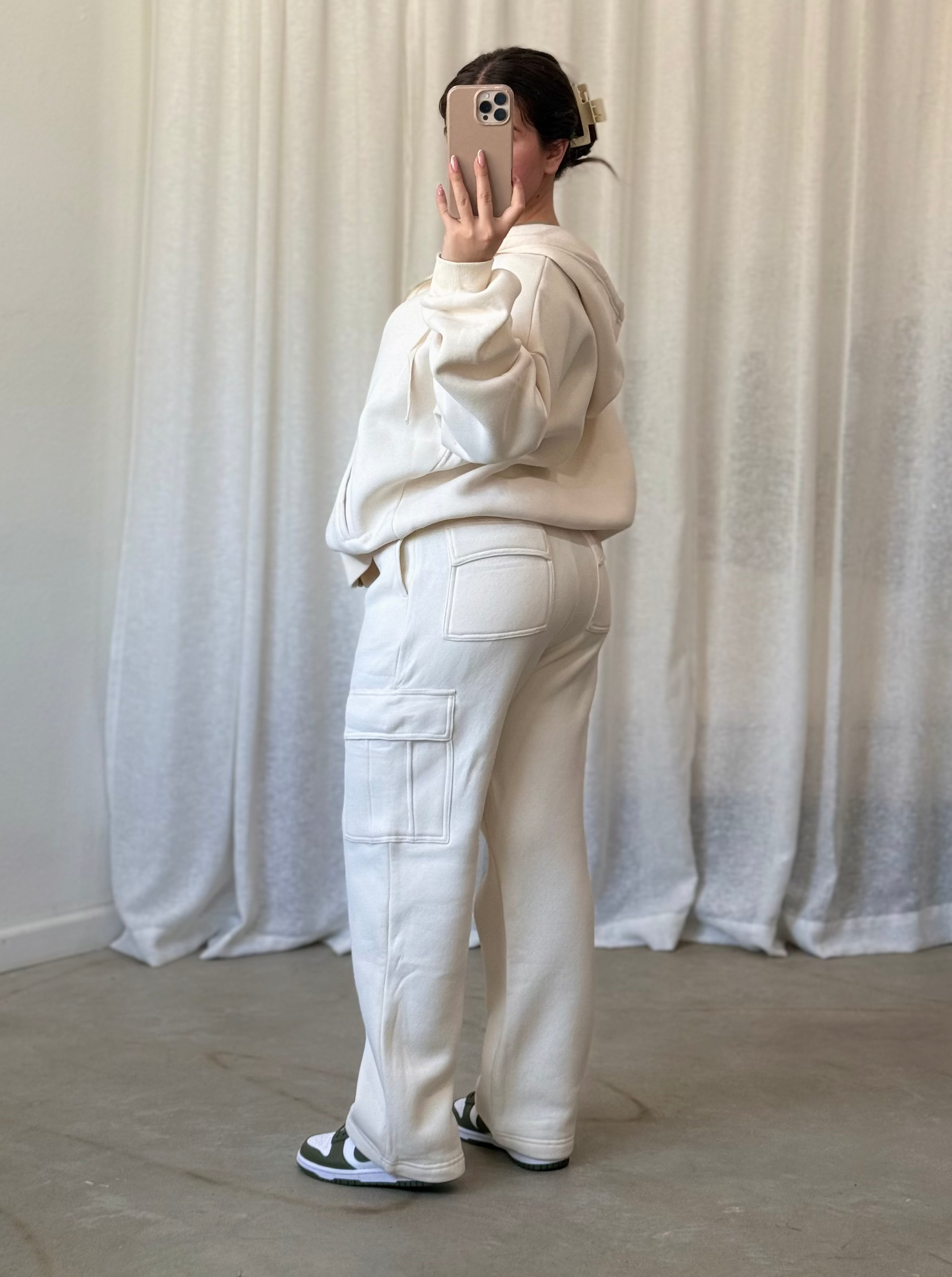 Kim Full Zip Oversized Sweater (Ecru)