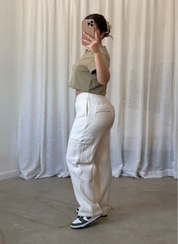 Kim Cargo Sweatpants (Ecru)