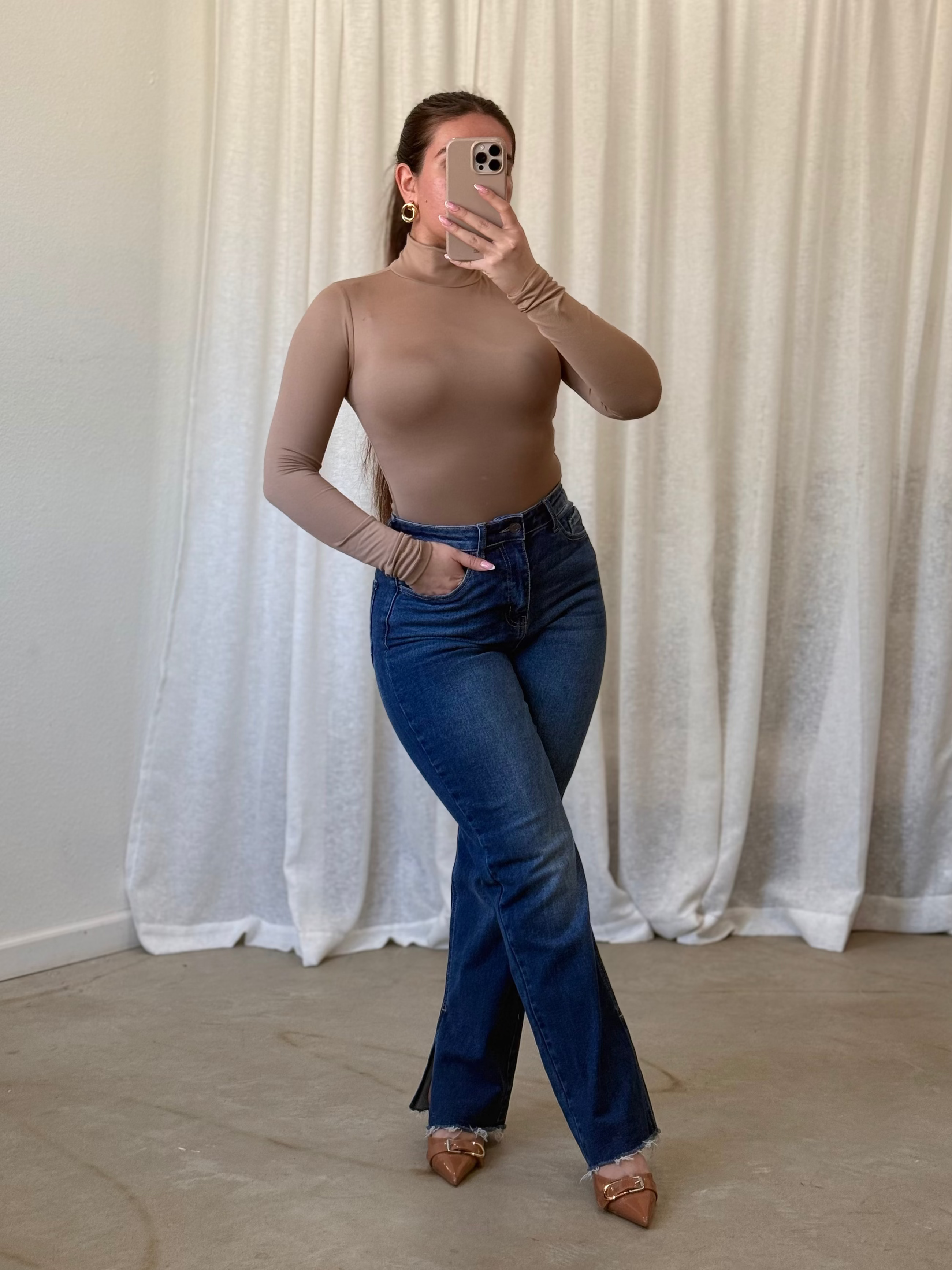 Valerie Turtleneck Bodysuit (Nude)