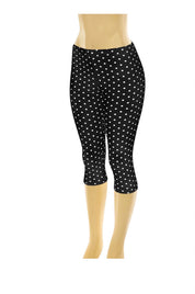Valerie Polka Dot Capri Pants (Black)
