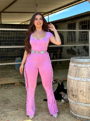 Mely Fringe Jumpsuit (Pink)