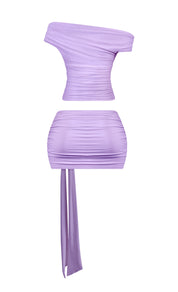 Naylea Skirt Set W/ Drape (Lavender)