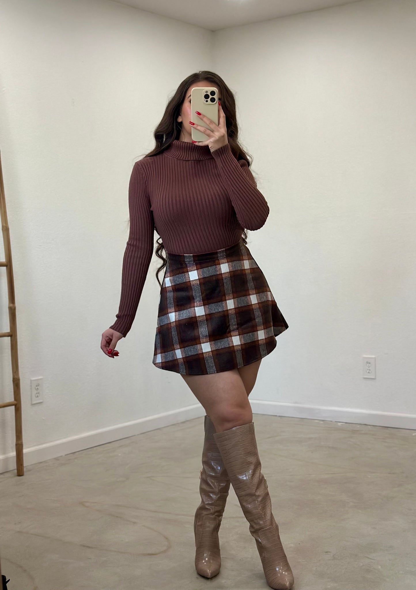 Hot Chocolate Plaid Mini Skirt