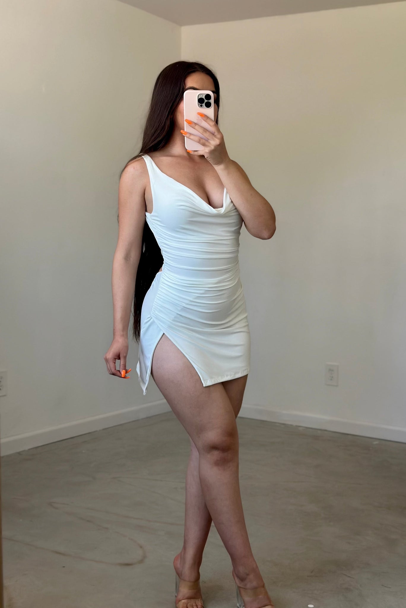 Lola Slip Mini Dress (White)