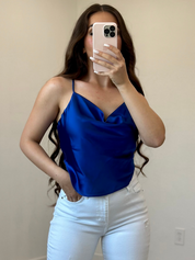 Keilani Satin Top (Royal Blue)