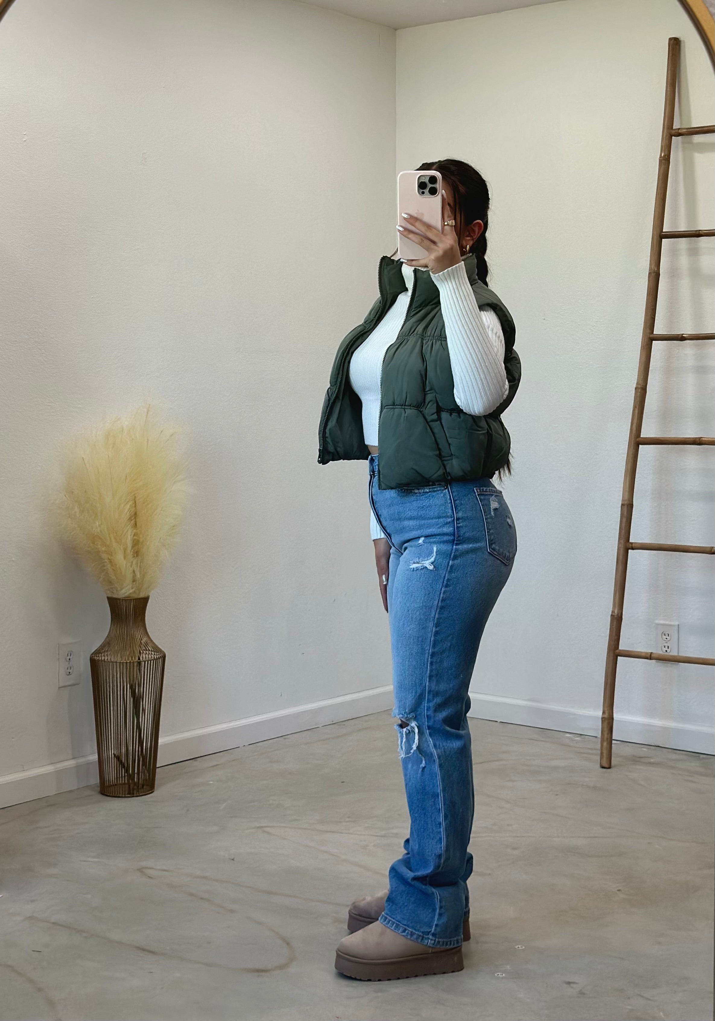 Alina Puffer Vest (Sage)