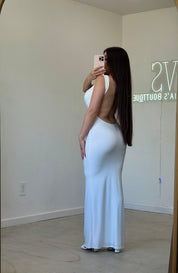 Naylea Open Back Maxi Dress (White)