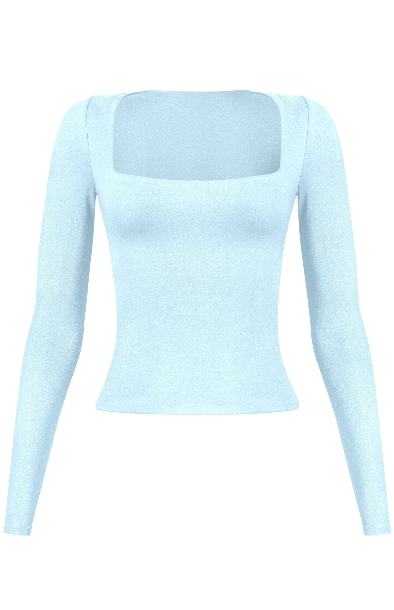 Valerie Long Sleeve Scoop Neck Top (Baby Blue)