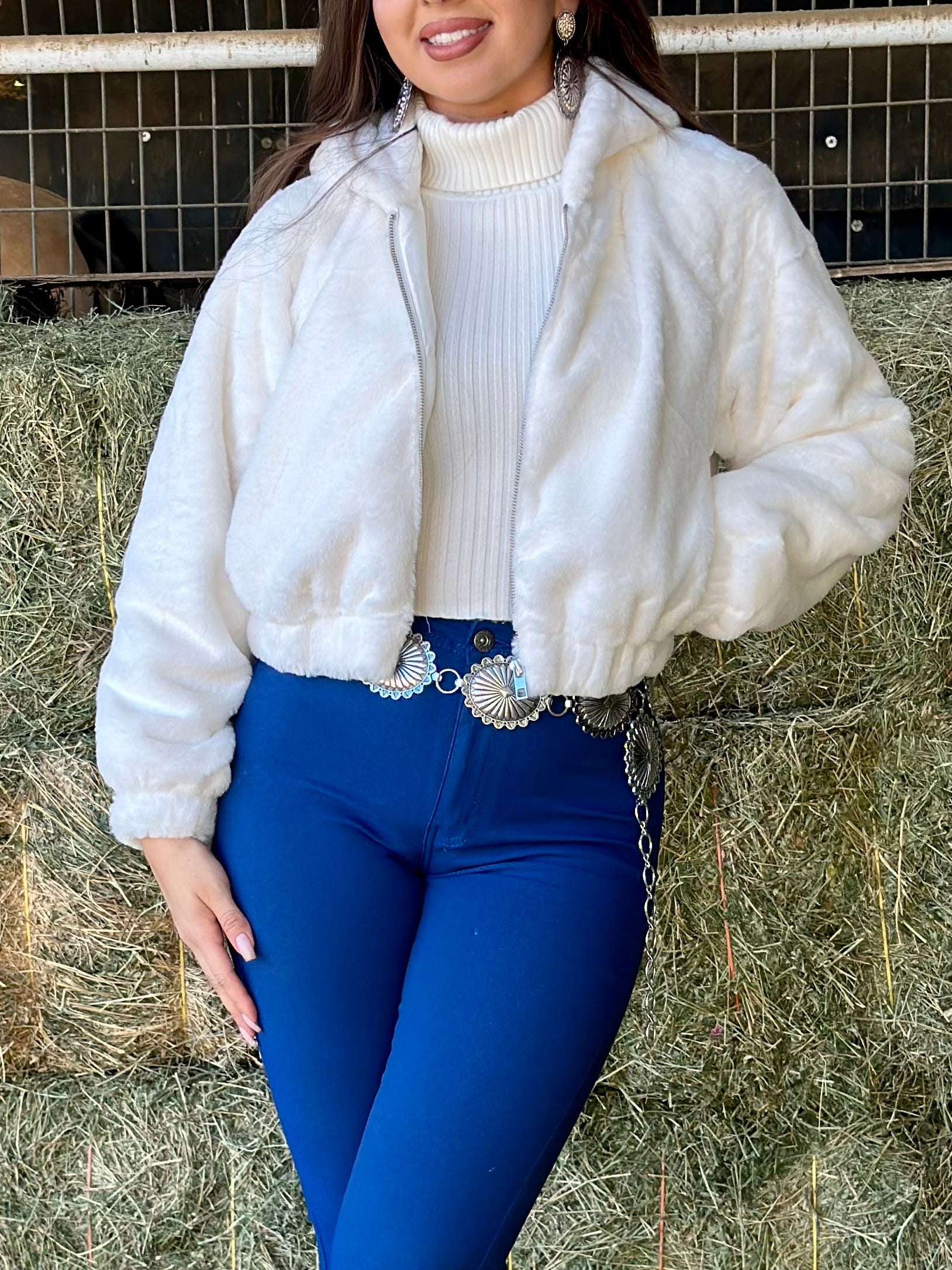 Lindsey Furry Sweater (Ivory)