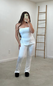 Natasha Matching Pant Set (White)