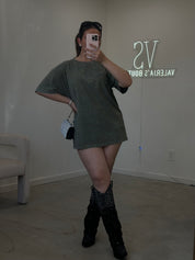 Zamira Rhinestone T-Shirt (Olive)