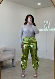 Galax Metallic Jogger Pants (Green)