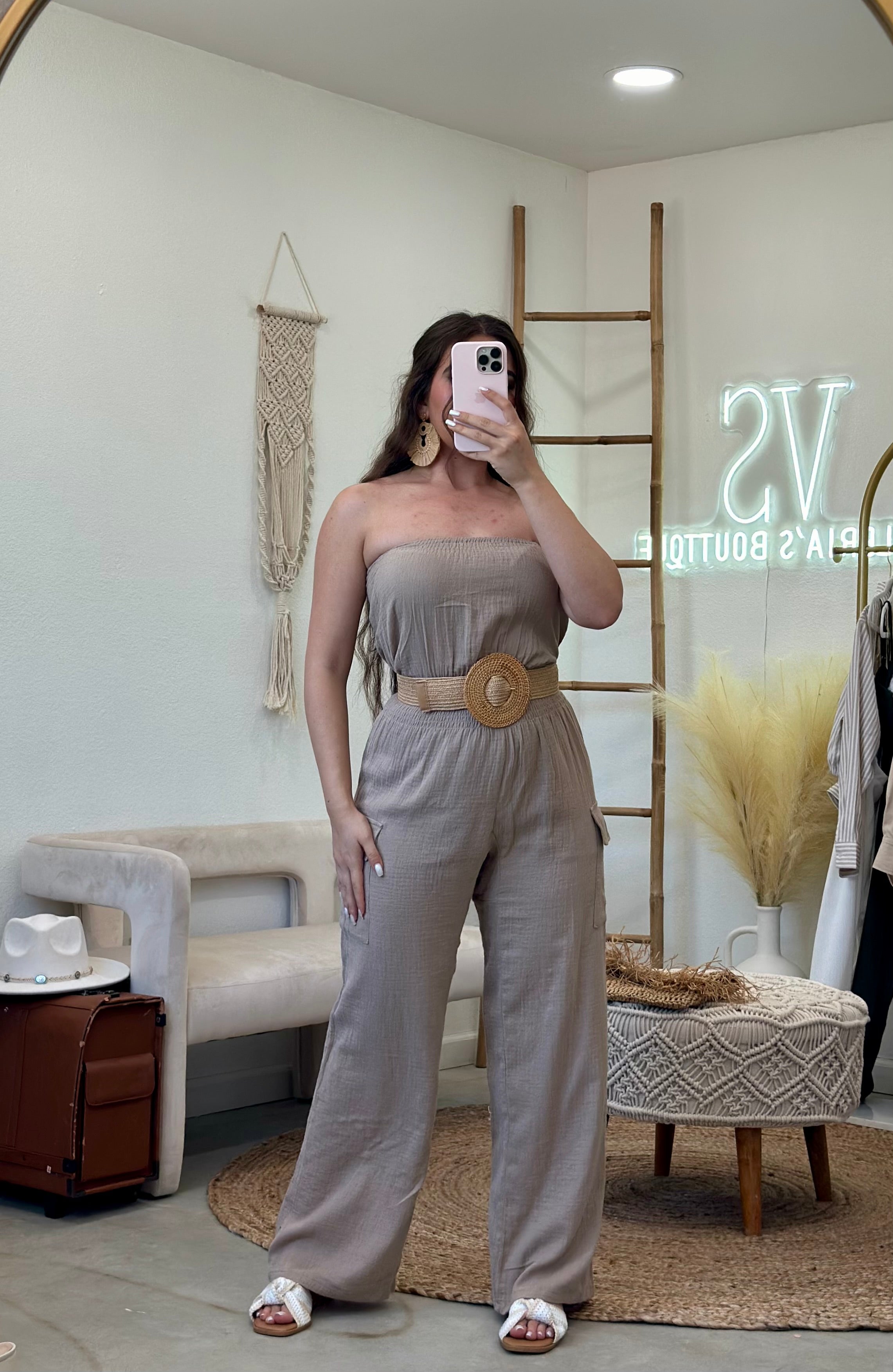 Sayulita Jumpsuit (Light Brown)