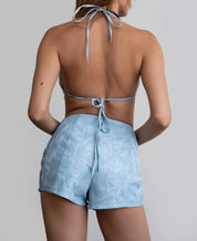 Buckee Embroidered Shorts Set (Light Blue)